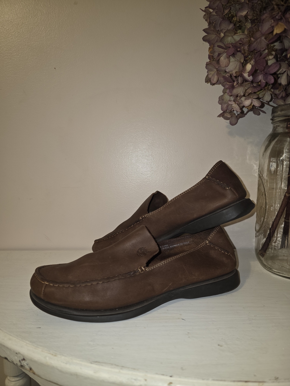 Timberland Womans Brown Leather Slip-On Loafers
